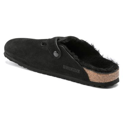 Unisex Boston Shearling Suede Leather Black Regular/Wide