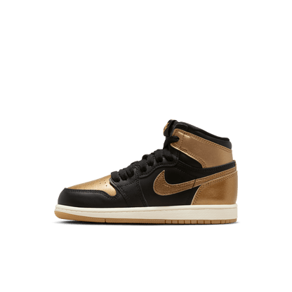 Little Kids' Jordan 1 Retro High OG "Metallic Gold Black"