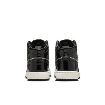 Big Kids' Air Jordan 1 Mid SE "Black Metallic Silver"