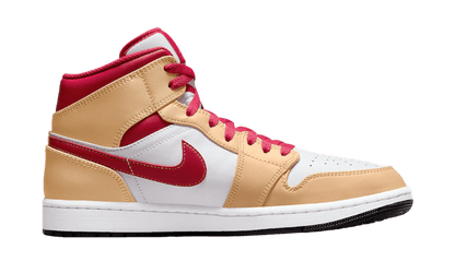 Air Jordan 1 Mid Beige White Red Curry