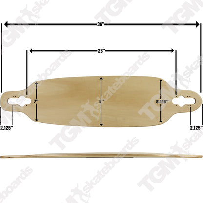 Moose Longboard Complete 9" x 36" Drop Through Stained Blue