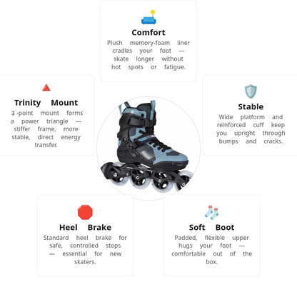 Powerslide Phuzion Argon Grey 90 Skates